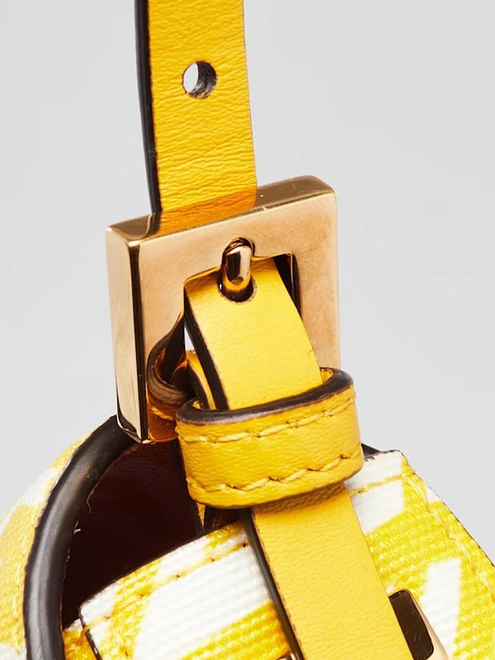 Fendi Sarah Coleman Yellow FF Vertigo Baguette Bag Mini For Sale 1