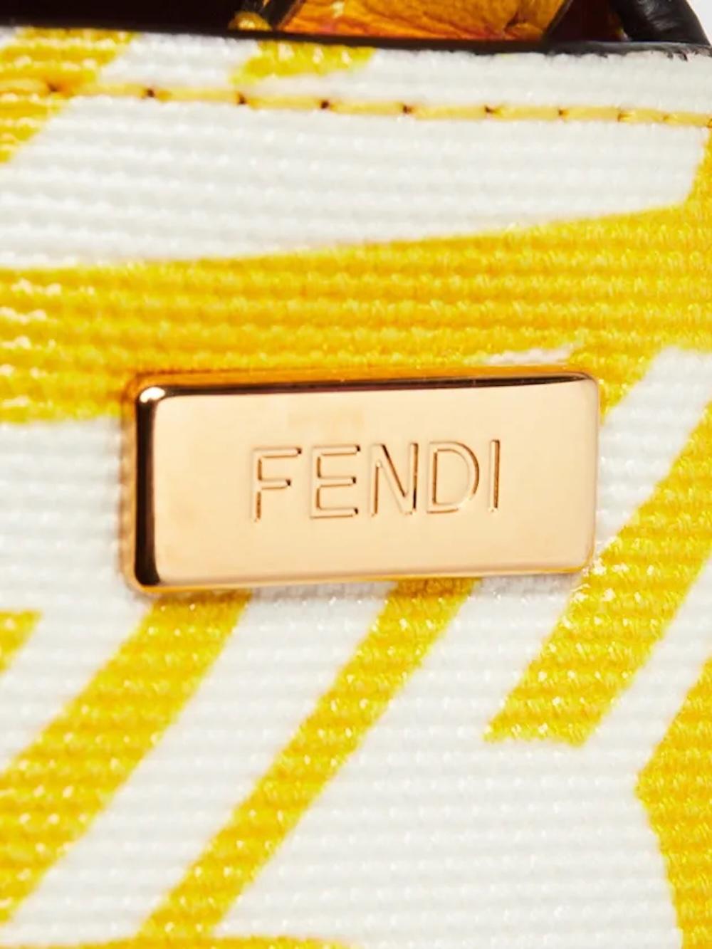 Fendi Sarah Coleman Yellow FF Vertigo Baguette Bag Mini For Sale 3