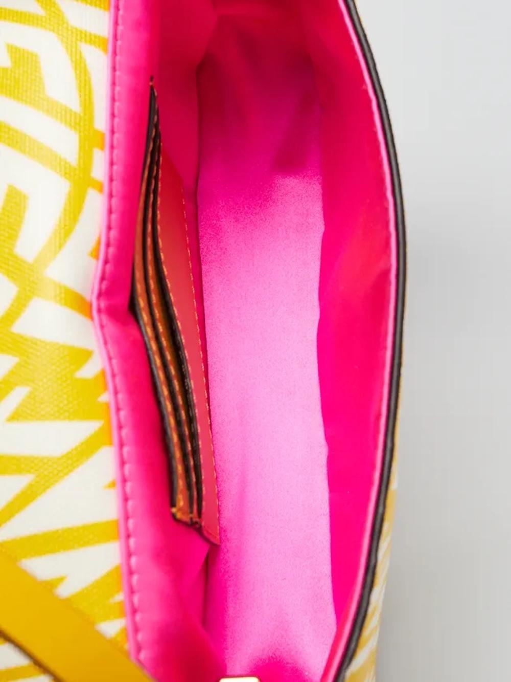 Fendi Sarah Coleman Yellow FF Vertigo Baguette Bag Mini For Sale 5