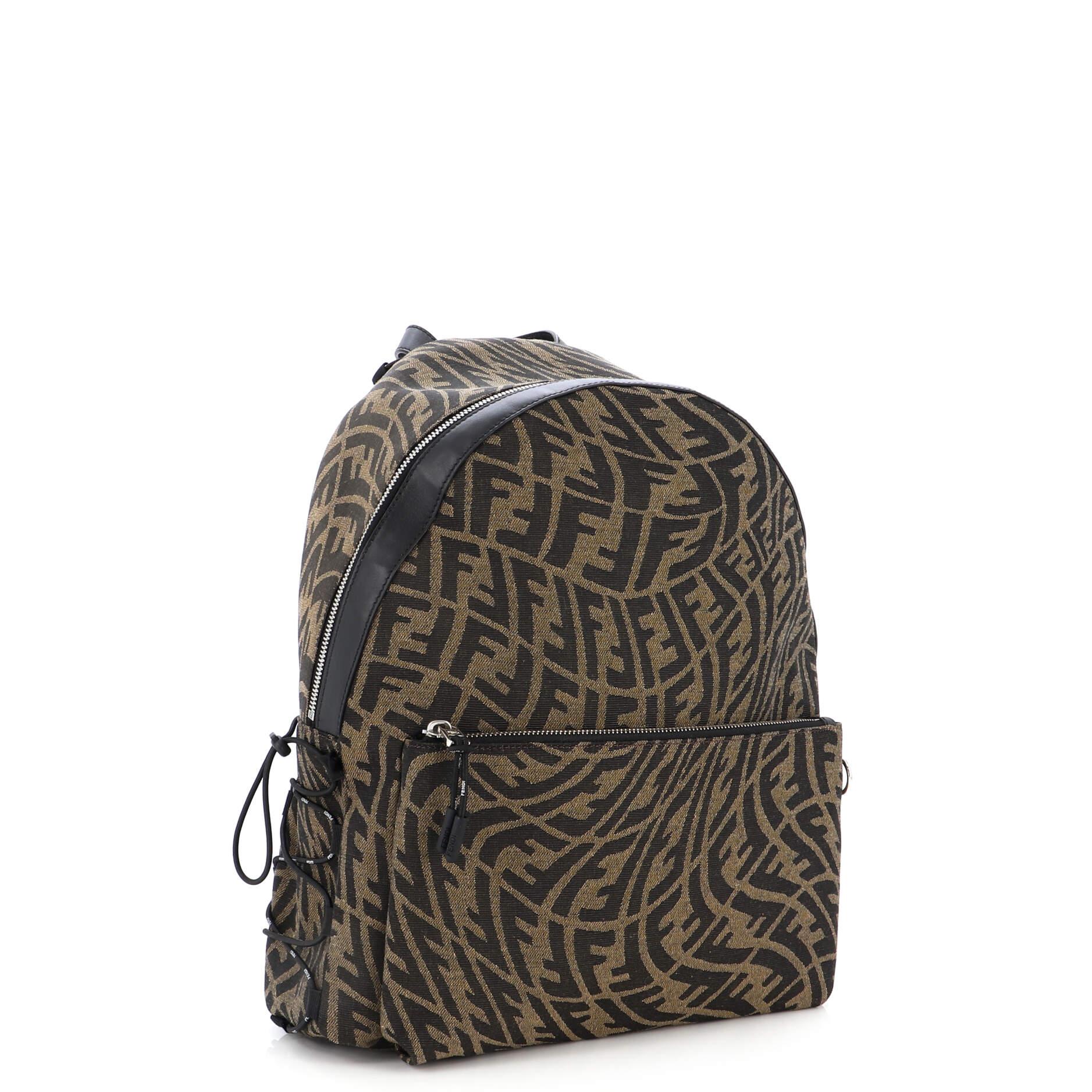 Fendi Sarah Coleman Zip Backpack Vertigo Zucca Canvas In Fair Condition In NY, NY