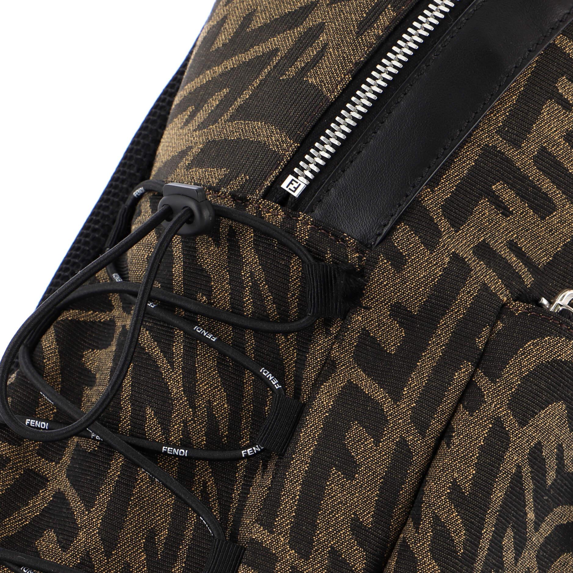 Fendi Sarah Coleman Zip Backpack Vertigo Zucca Canvas 3