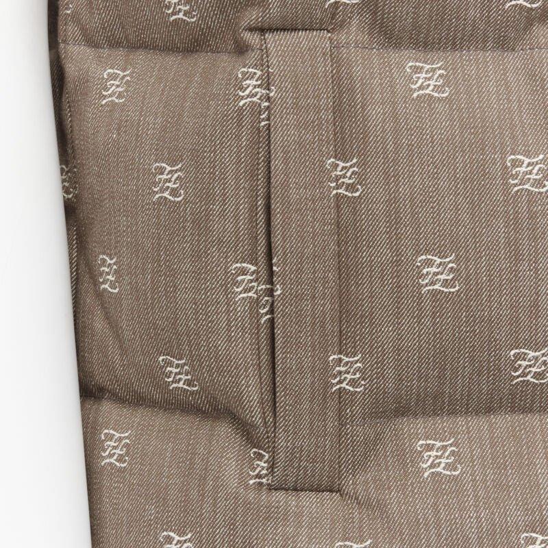 FENDI script FF Zucca monogram jacquard cotton down puffer vest jacket EU46 For Sale 6