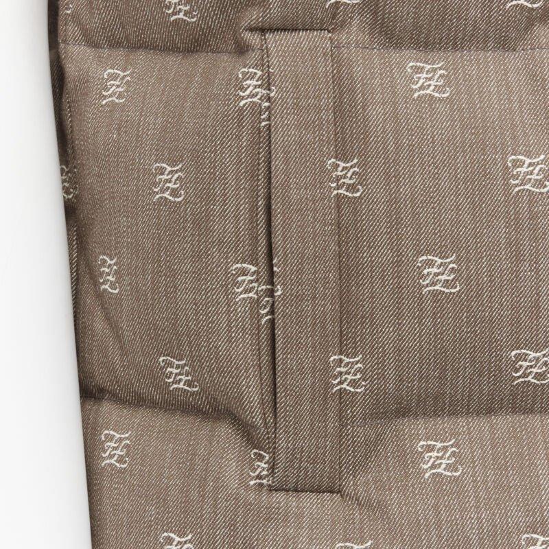 FENDI script FF Zucca monogram jacquard cotton down puffer vest jacket EU46 For Sale 7