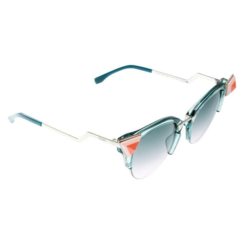 Fendi Sea Green / Bicolor Gradient FF 0041/N/S Cat Eye Sunglasses