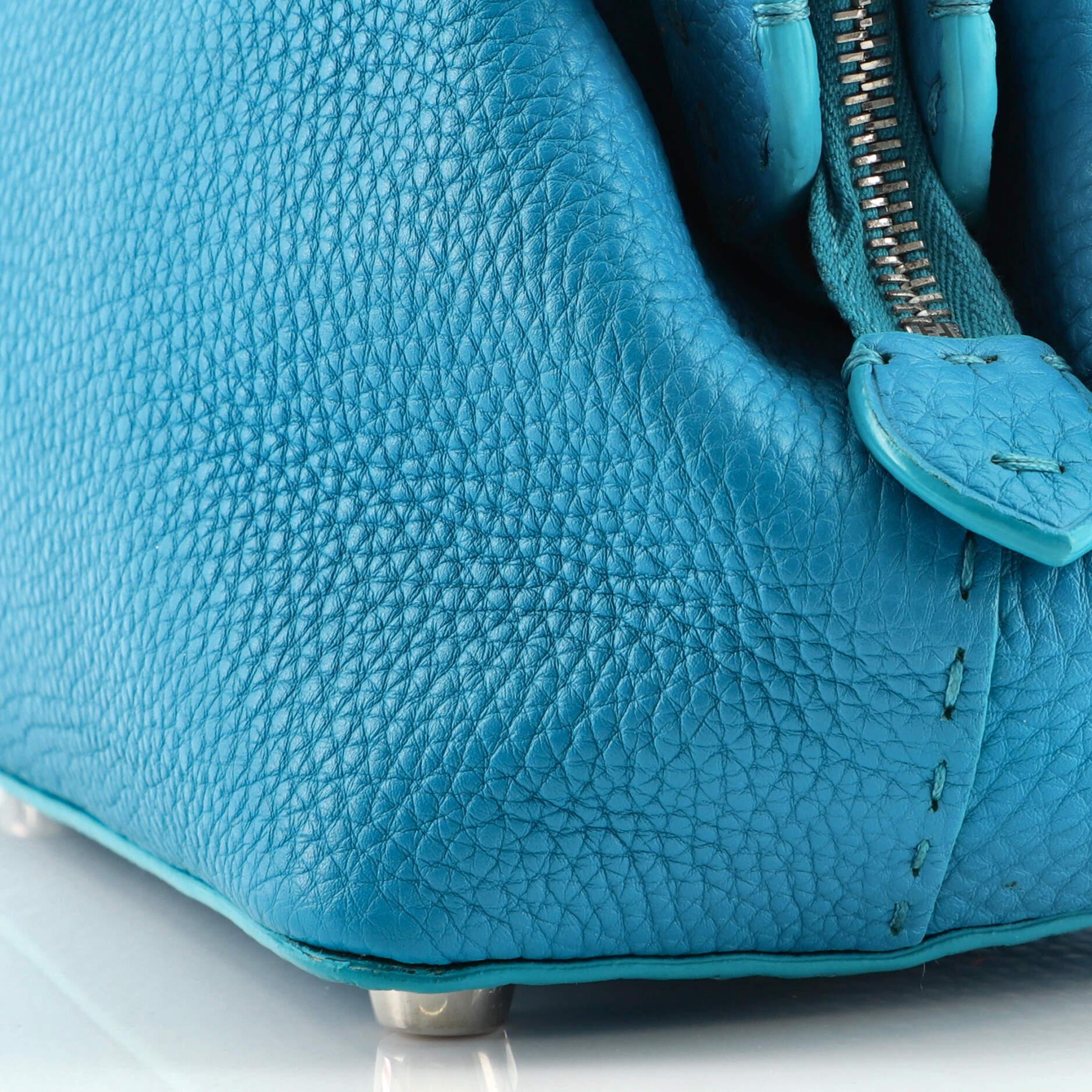 Blue Fendi Selleria Adele 1328 Handbag Leather Mini