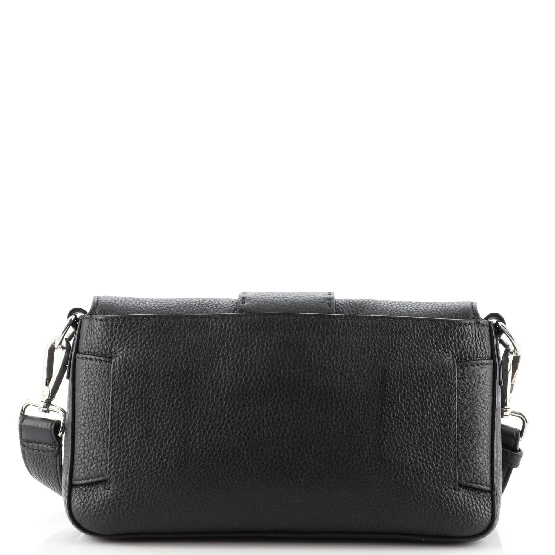 Black Fendi Selleria Baguette Convertible Belt Bag Leather Medium