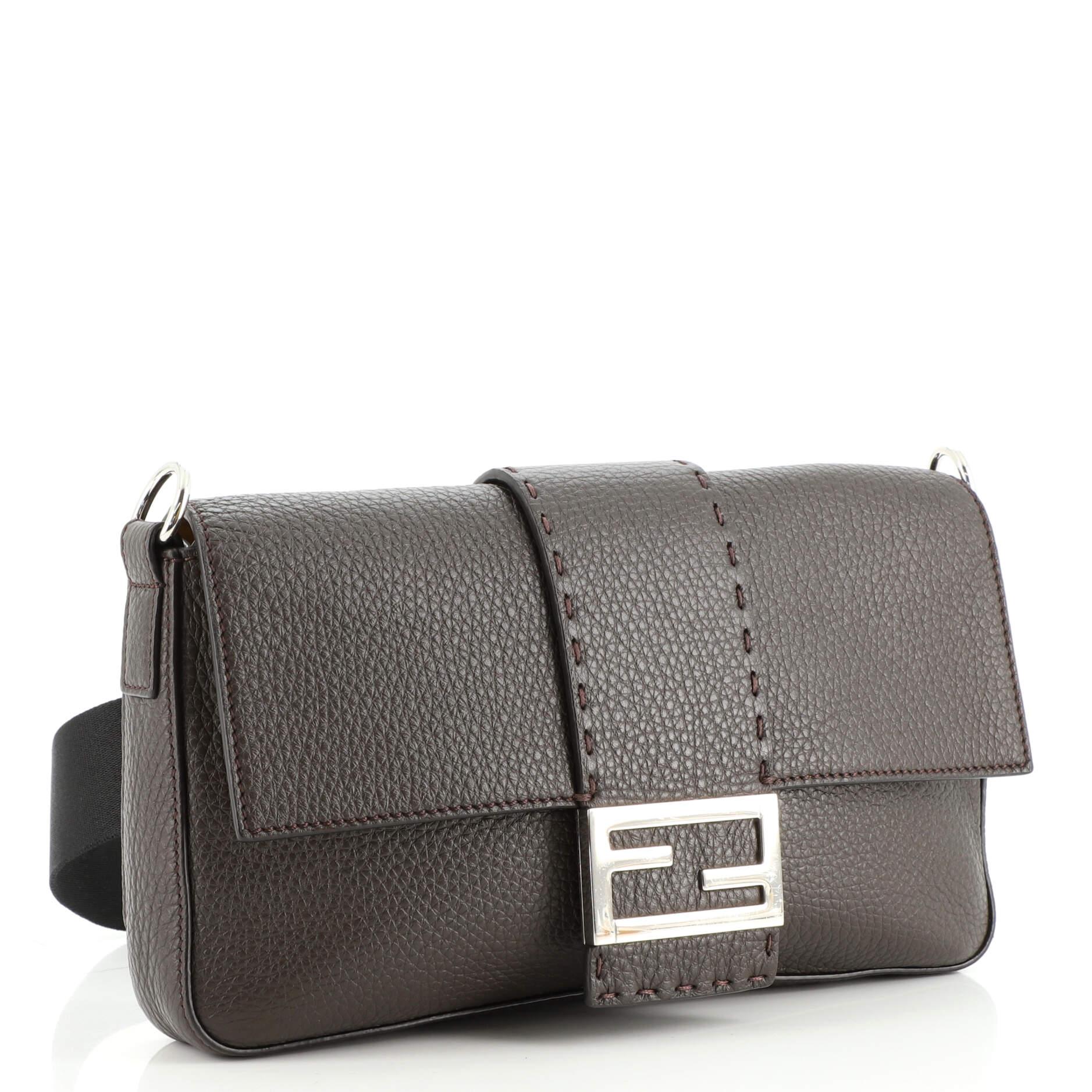 Fendi: Selleria Baguette Convertible Belt Bag Leather Medium In Good Condition In NY, NY