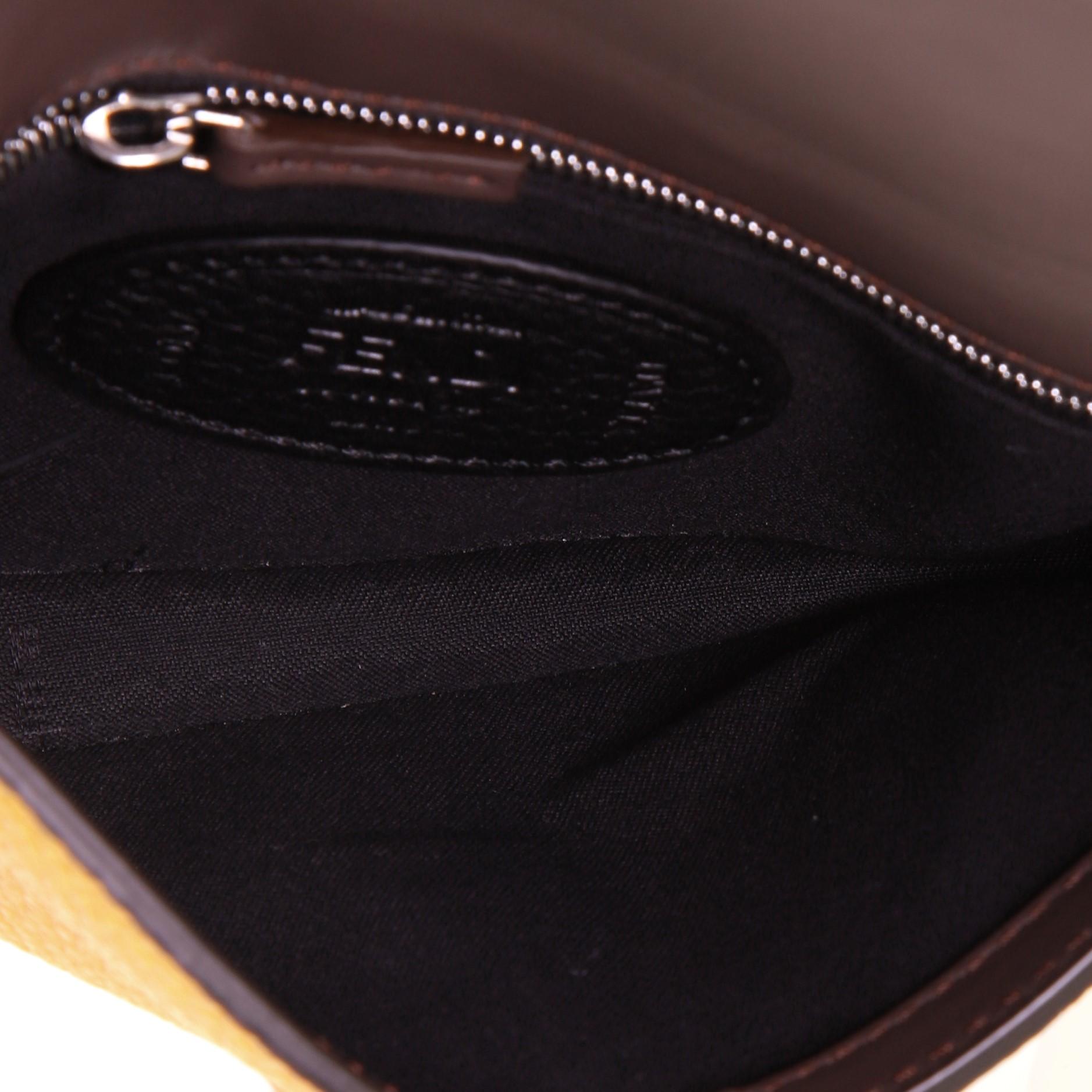 Fendi Selleria Baguette Convertible Pouch Leather In Good Condition In NY, NY