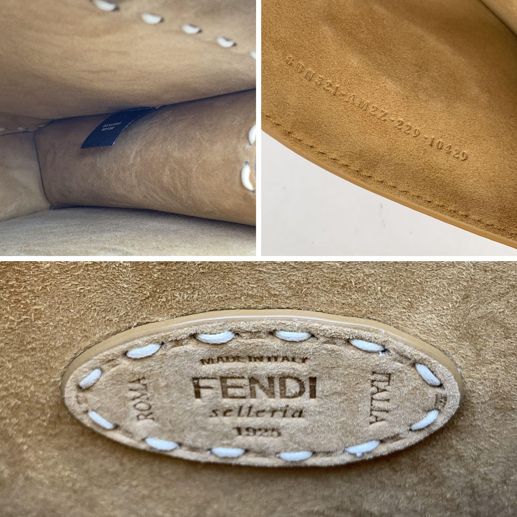 Fendi Selleria Beige Suede Peekaboo ISeeU Medium Top Handle Bag 1