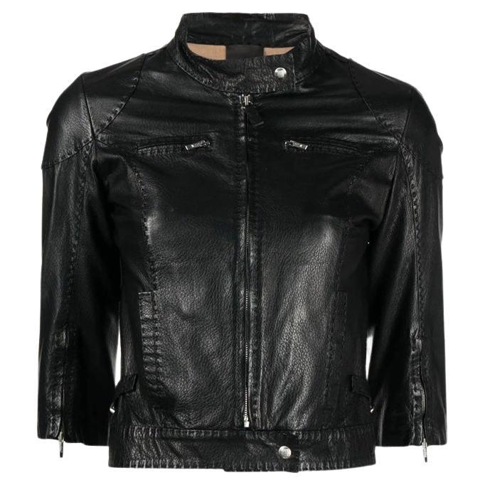 Fendi Selleria Black Leather Biker Jacket