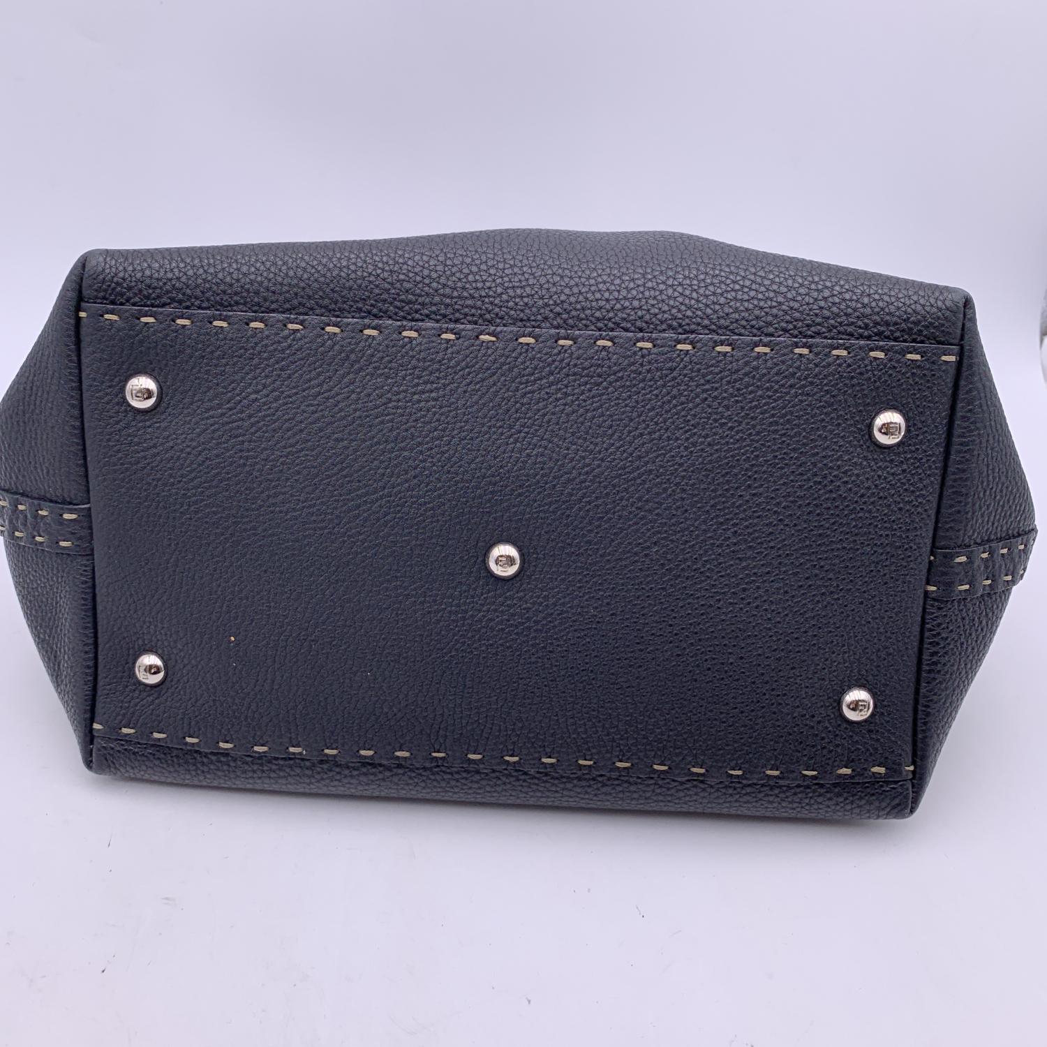 Fendi Selleria Black Leather Doctor Bag Handbag Satchel 1