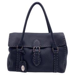 Borsa Fendi Selleria in pelle nera Linda Satchel