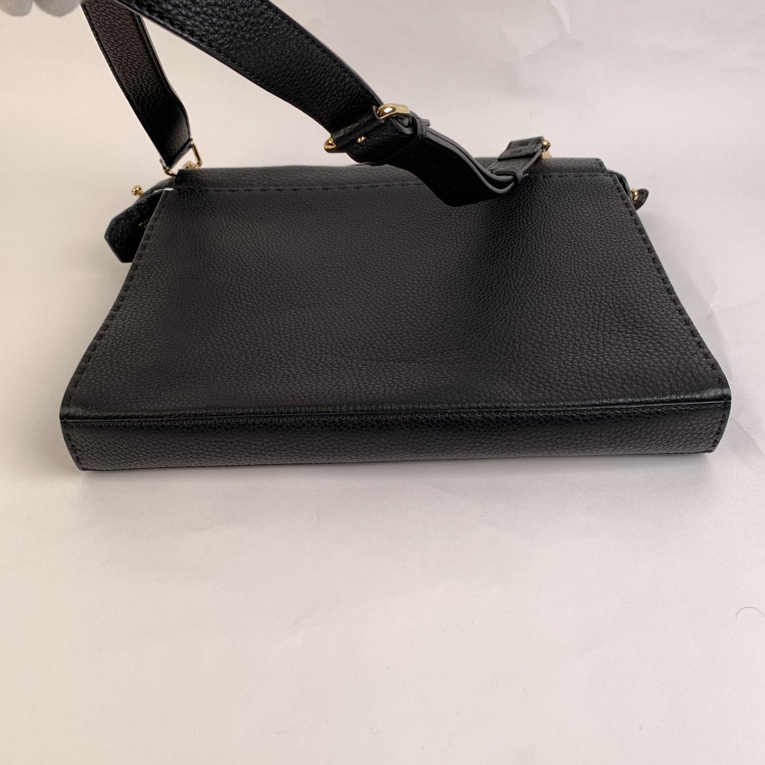 Fendi Selleria Black Leather Peekaboo Iconic Fit Briefcase Bag 1