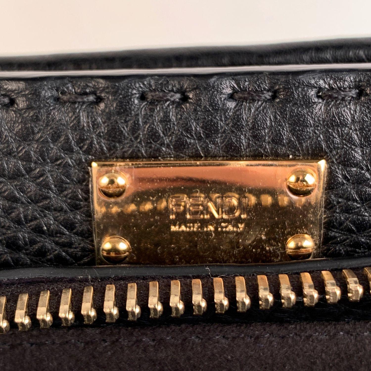 Fendi Selleria Black Leather Peekaboo Iconic Fit Briefcase Bag 2