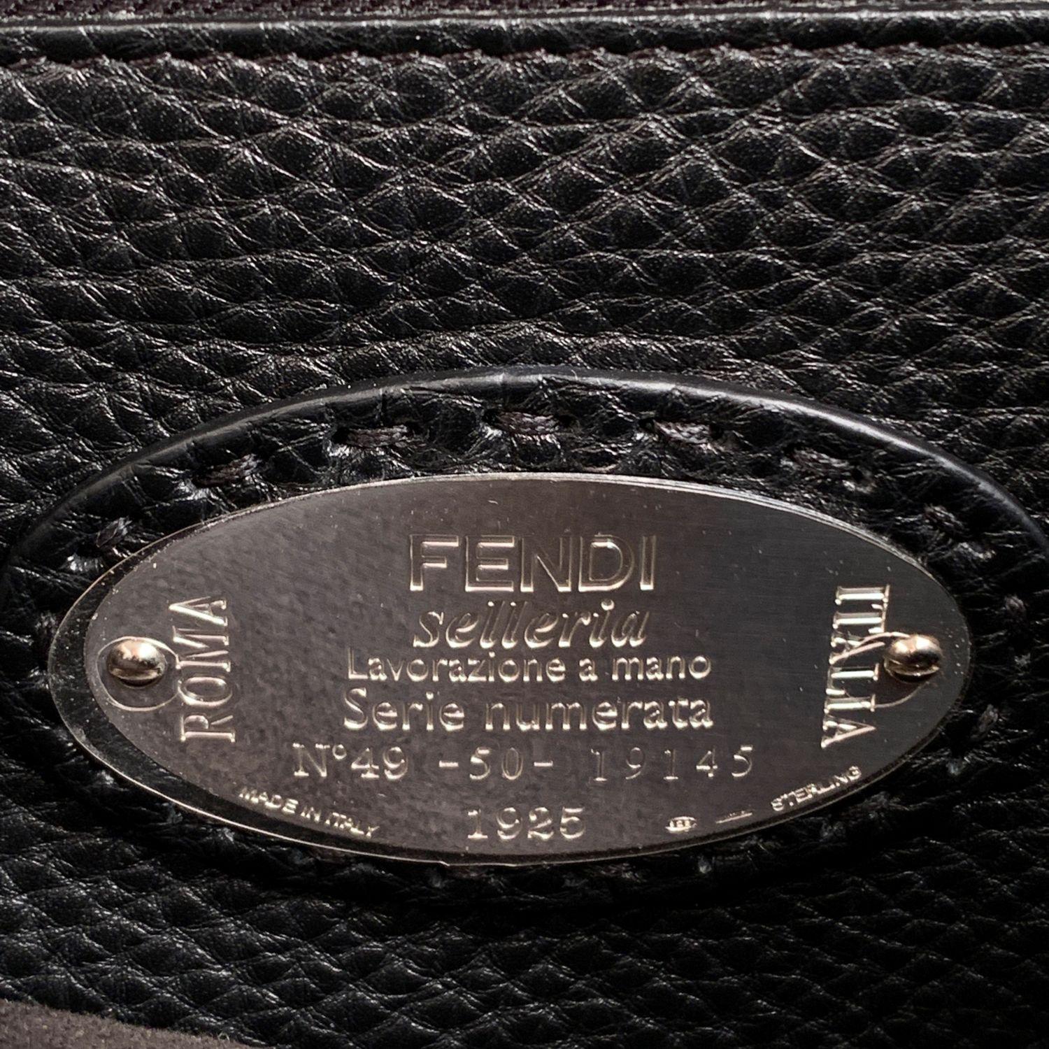 Fendi Selleria Black Leather Peekaboo Iconic Fit Briefcase Bag 3