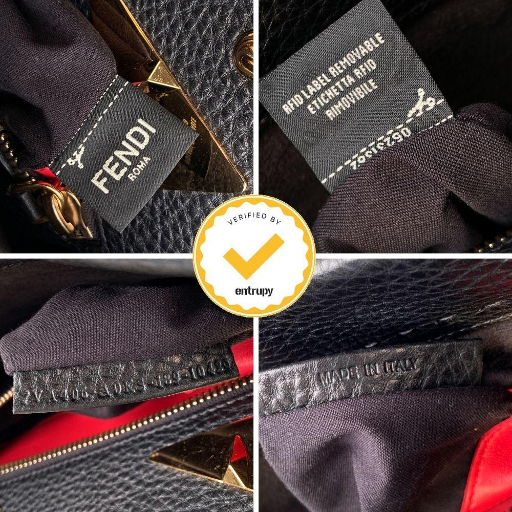 Fendi Selleria Black Leather Peekaboo Iconic Fit Briefcase Bag 4