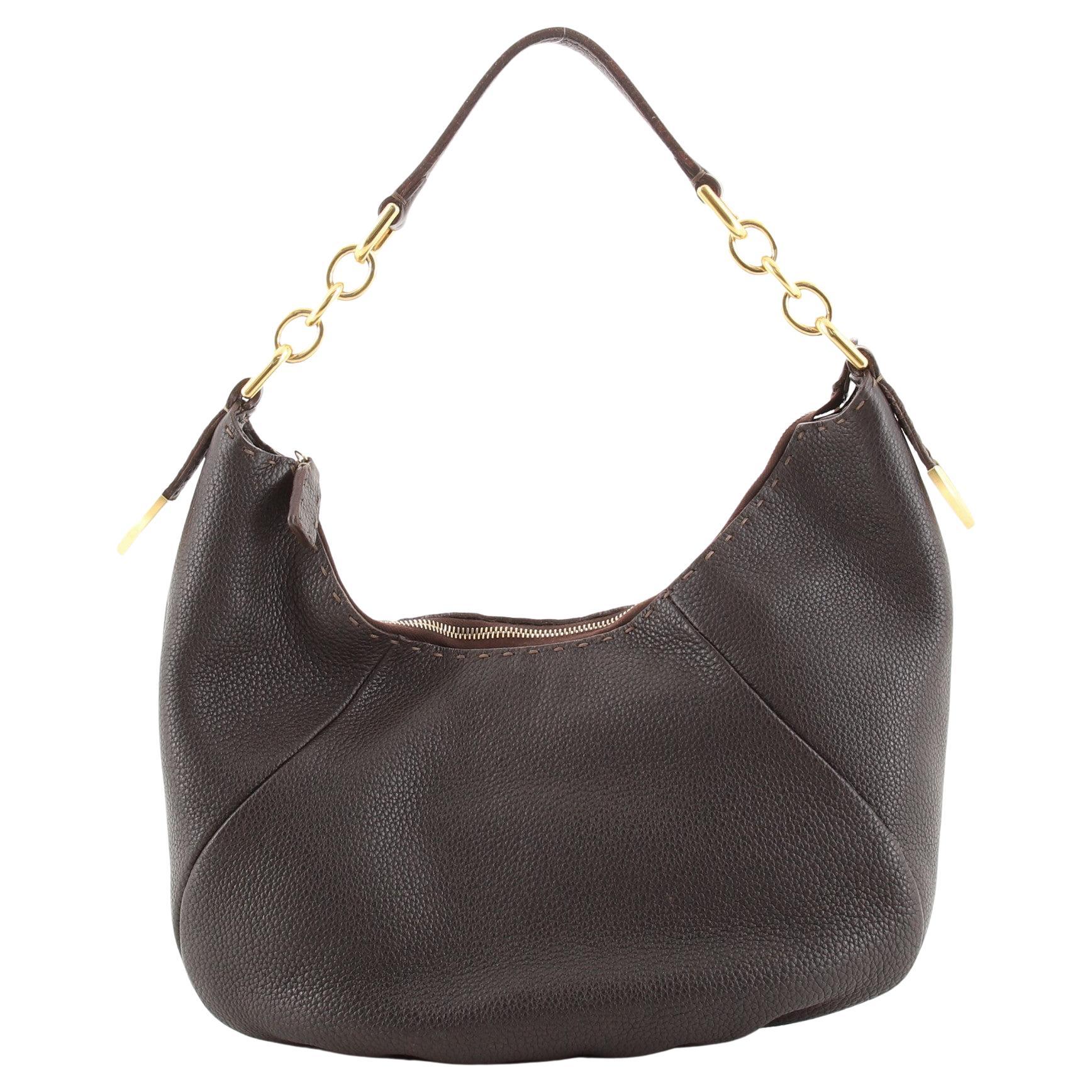 Fendi Selleria Chain Hobo Leather Medium