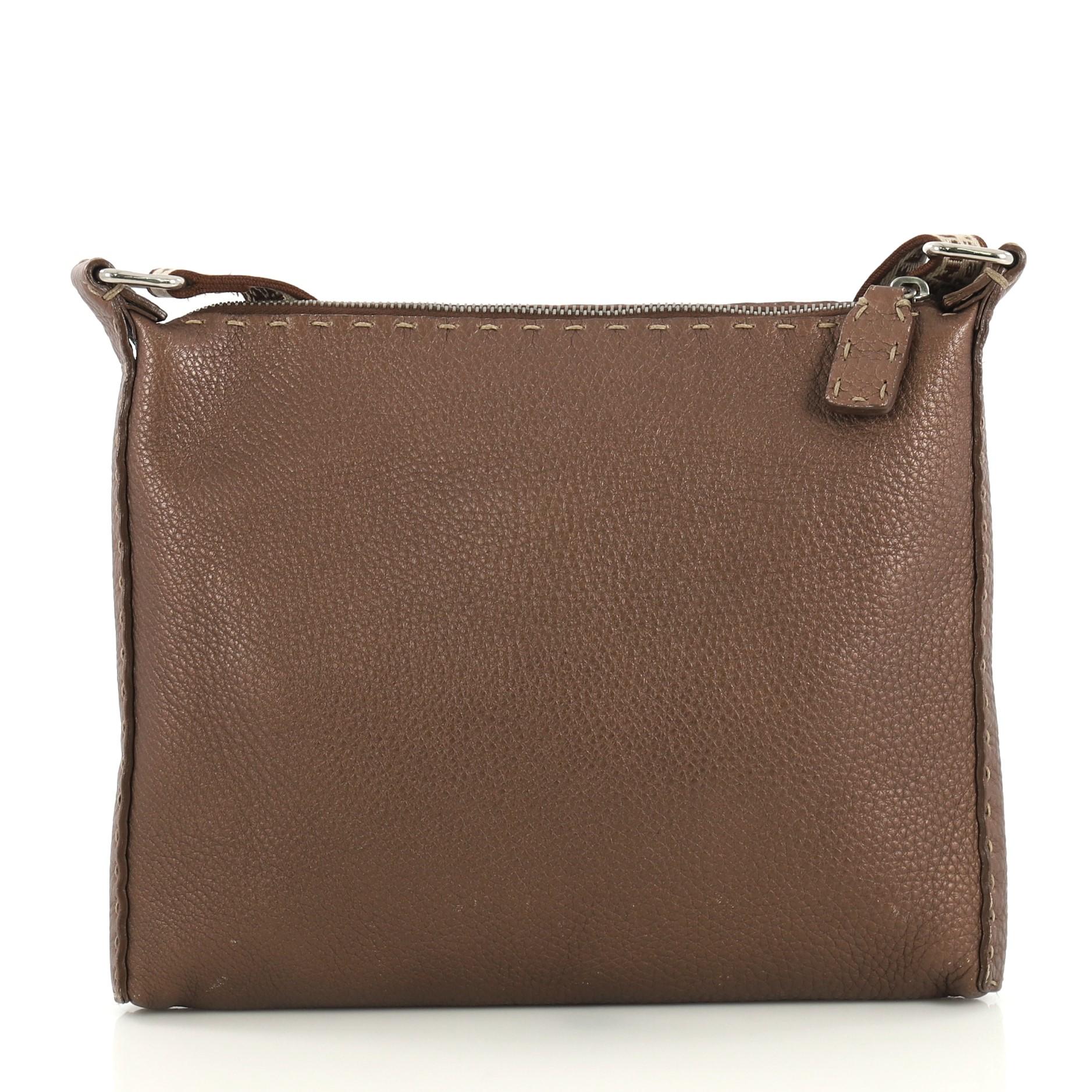 Brown Fendi Selleria Crossbody Bag Leather Small