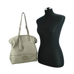 Fendi Selleria Grey Cuoio Romano Leather 2Bag Shoulder Bag