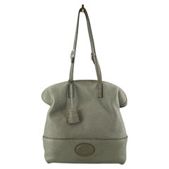 Fendi Selleria Grey Cuoio Romano Leather 2Bag Shoulder Bag