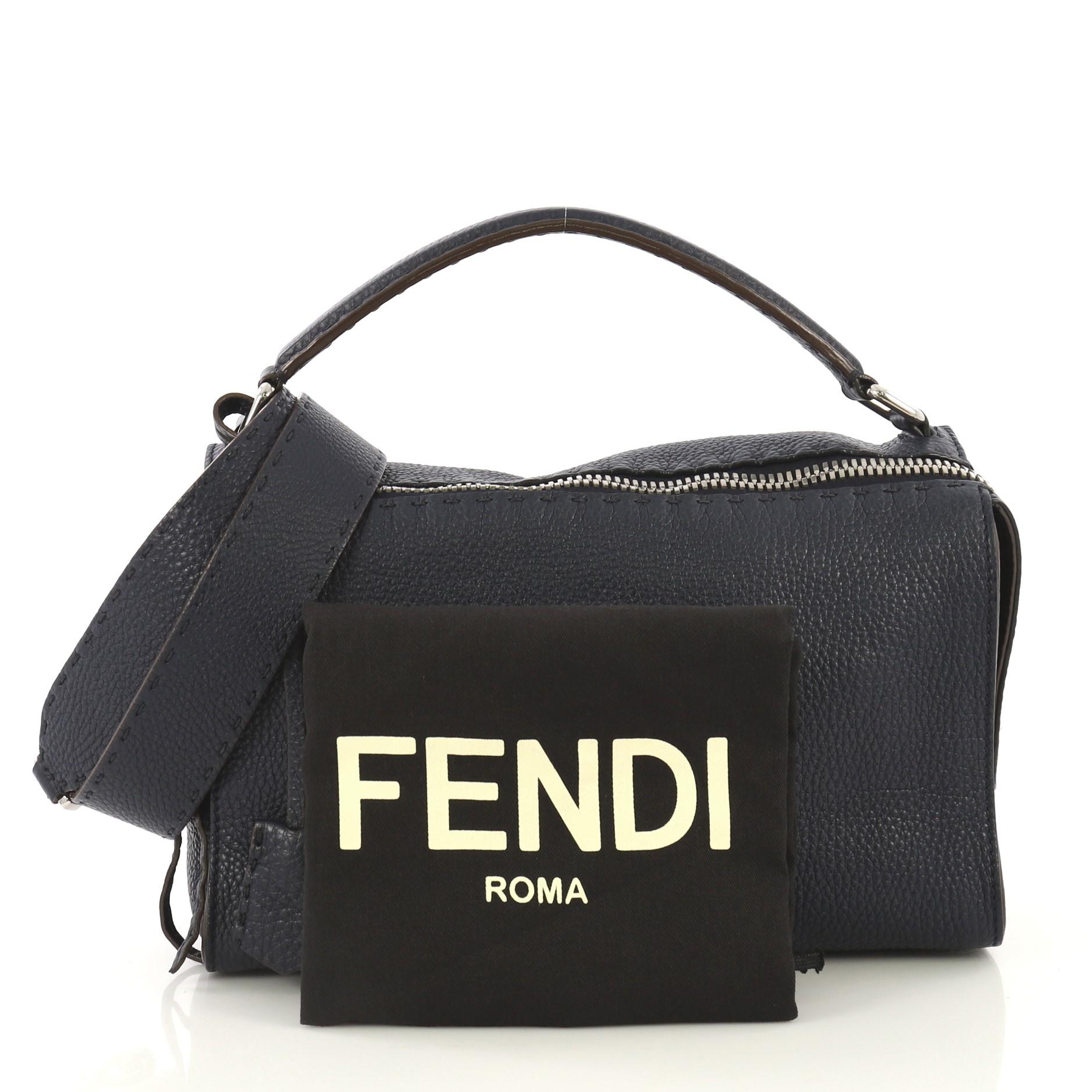 This Fendi Selleria Lei Bag Leather, crafted from blue leather, features looping leather handles and silver-tone hardware. Its zip closure opens to a blue microfiber interior with zip and slip pockets. 

Estimated Retail Price: $2,700
Condition: