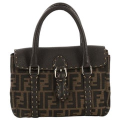 Fendi Selleria Linda Satchel Zucca Canvas with Leather Mini