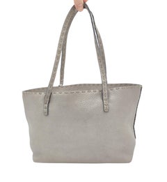Fendi Selleria metallic grey mini tote bag