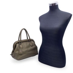 Fendi Selleria Military Green Leather Doctor Bag Handbag Satchel