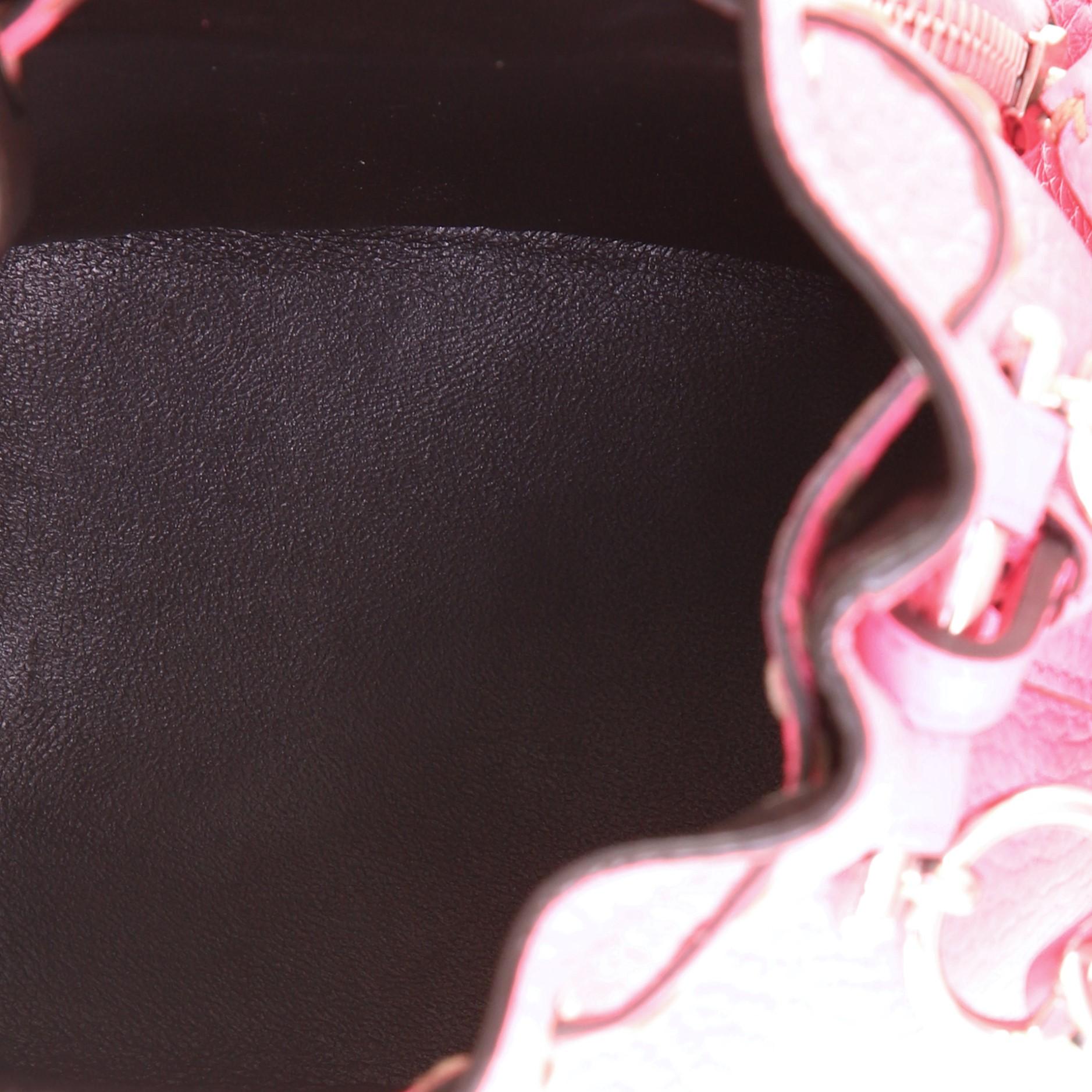 Pink Fendi Selleria Mon Tresor Bucket Bag Leather Mini