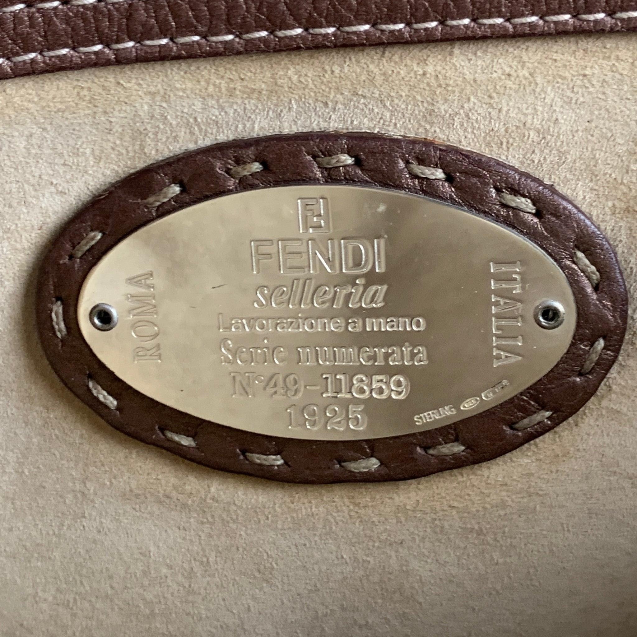 FENDI SELLERIA N49-11859 Copper Contrast Stitch Pebble Grain Leather Handbag For Sale 2