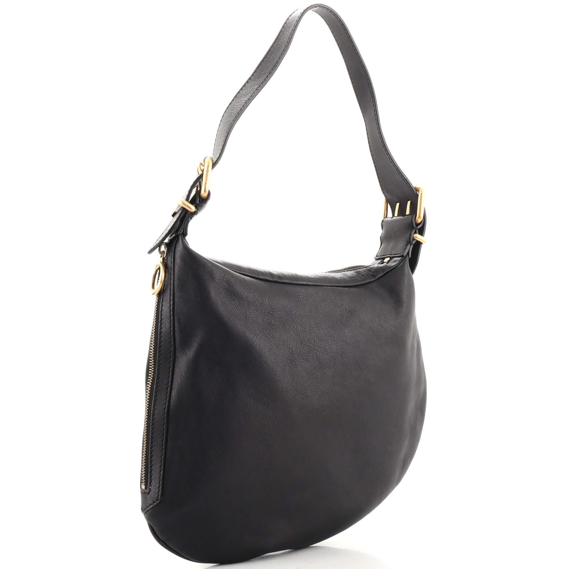 Fendi Selleria Oyster Bag Leather Medium In Good Condition In NY, NY