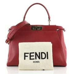 Fendi Selleria Peekaboo Bag Leather with Beaded Interior Regular