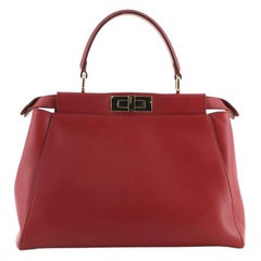Fendi Selleria Peekaboo Bag Leather with Beaded Interior Regular
