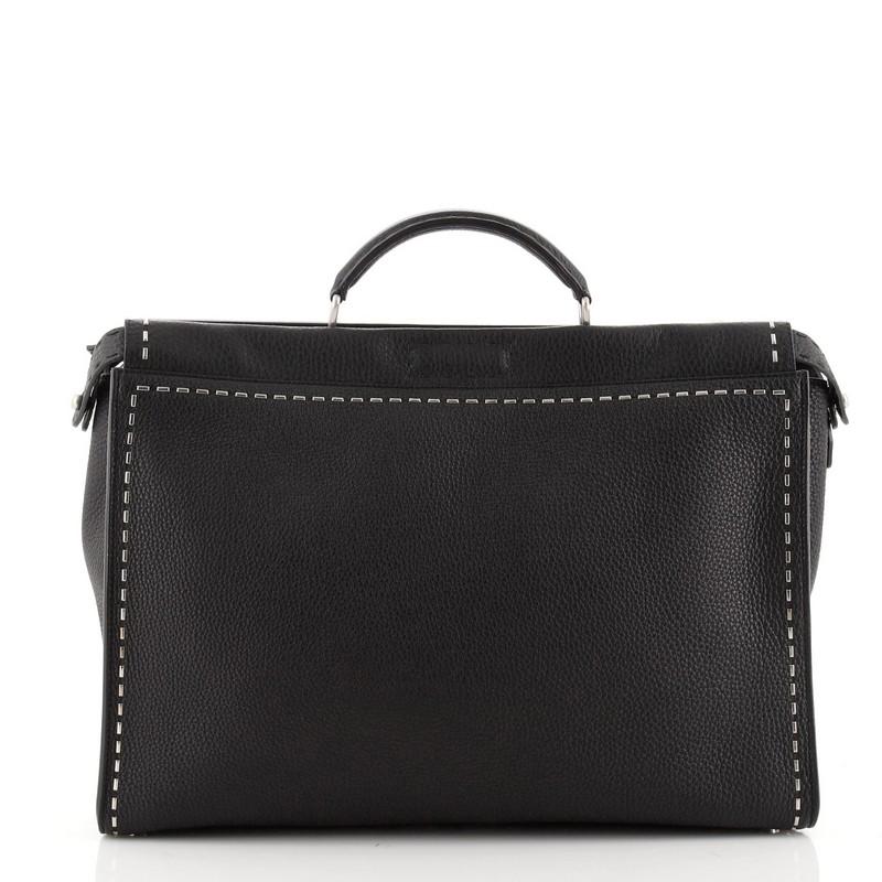 Black Fendi Selleria Peekaboo Bag Leather with Studded Detail XL