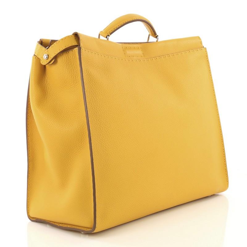Yellow  Fendi Selleria Peekaboo Bag Leather XL