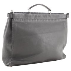Vintage Fendi Selleria Peekaboo Bag Leather XL Gray