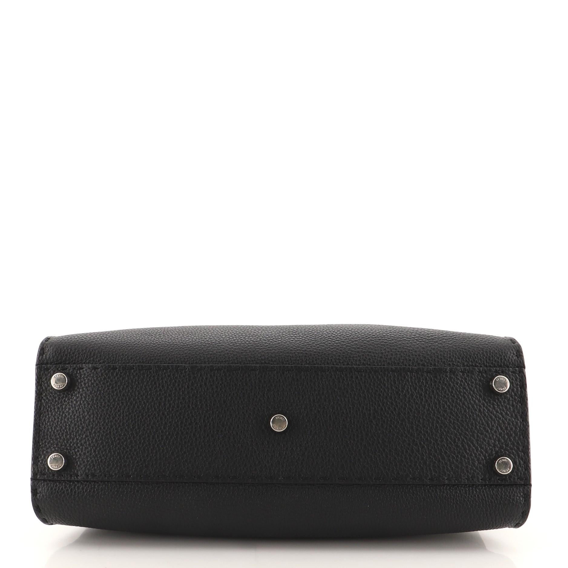 Black Fendi Selleria Peekaboo Bag Rigid Leather Regular