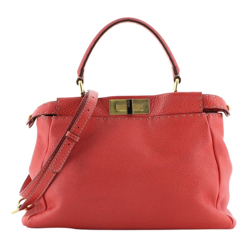Fendi Selleria Sac Peekaboo ordinaire en cuir souple