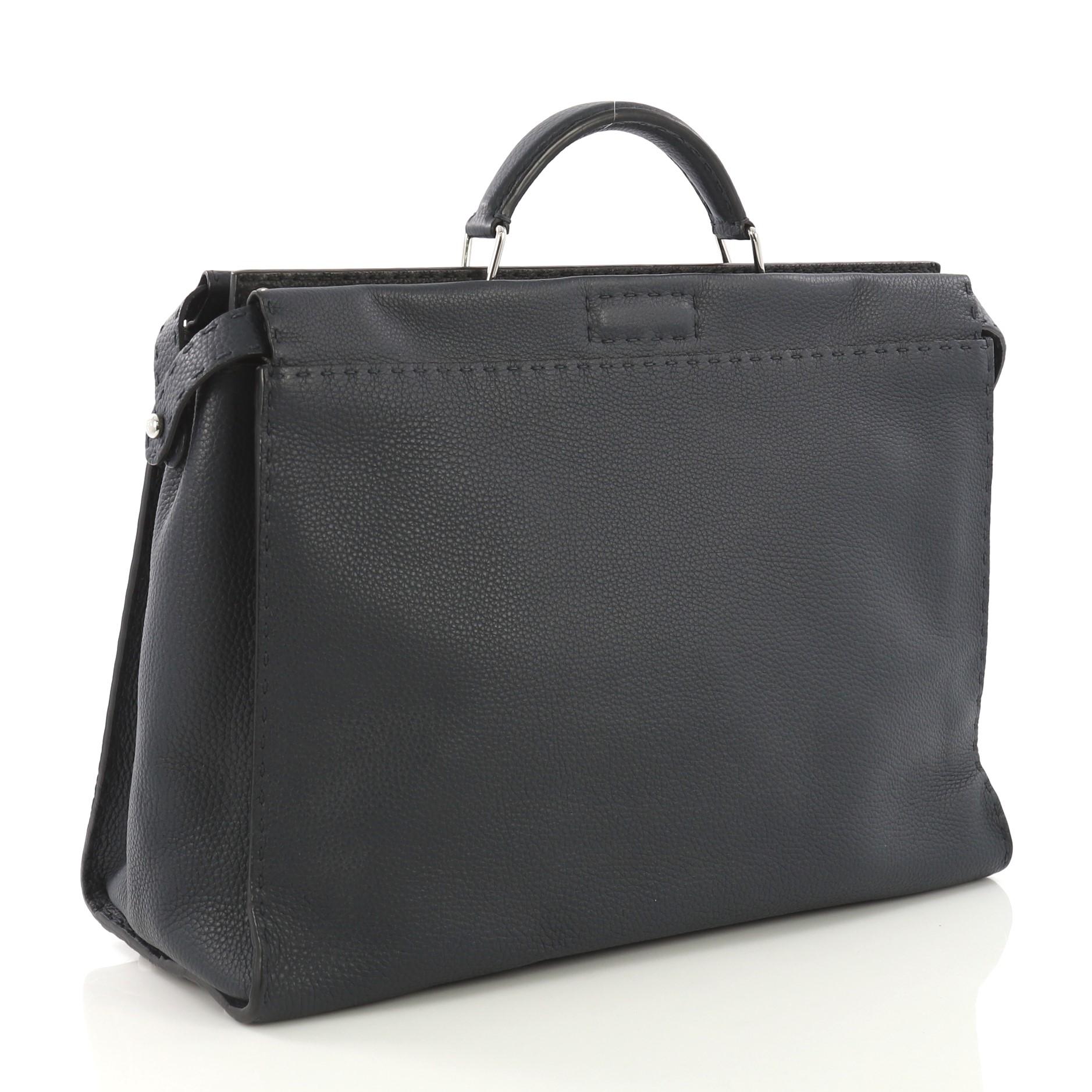 Black Fendi Selleria Peekaboo Handbag Leather XL