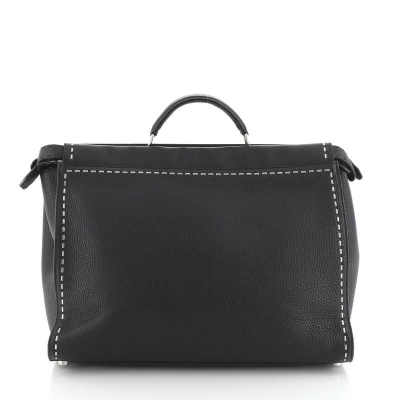 Black Fendi  Selleria Peekaboo Iconic Fit Bag Leather Large