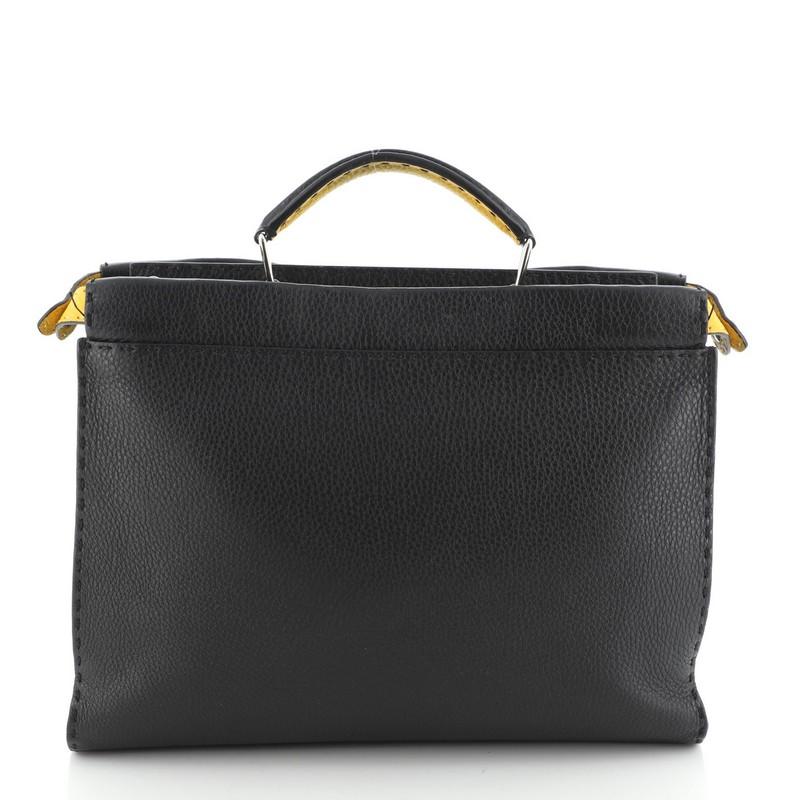 Black Fendi  Selleria Peekaboo Utility Bag Leather Regular