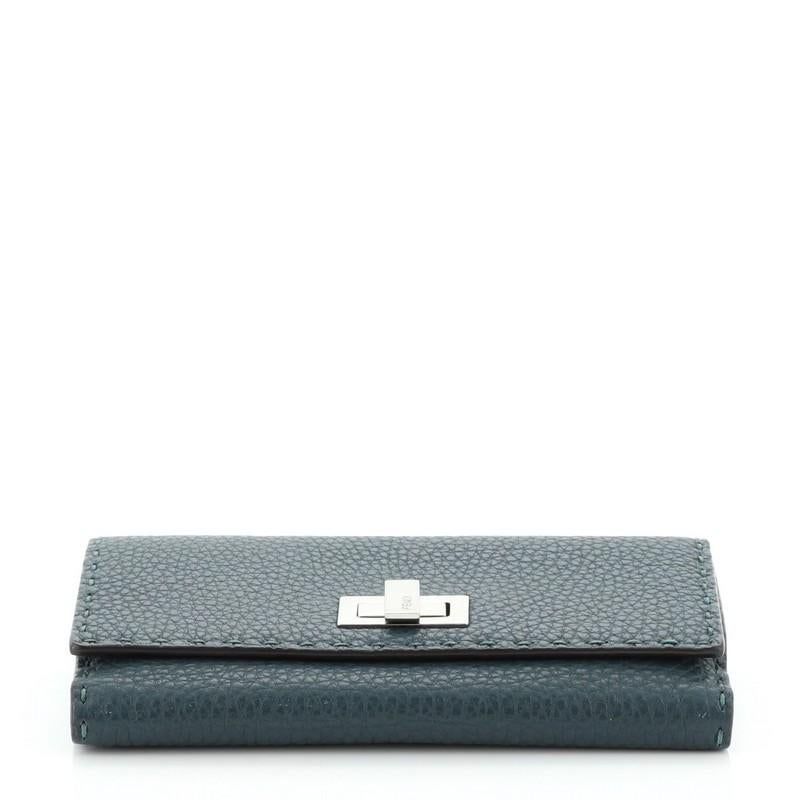 Fendi Selleria Peekaboo Wallet Leather In Good Condition In NY, NY