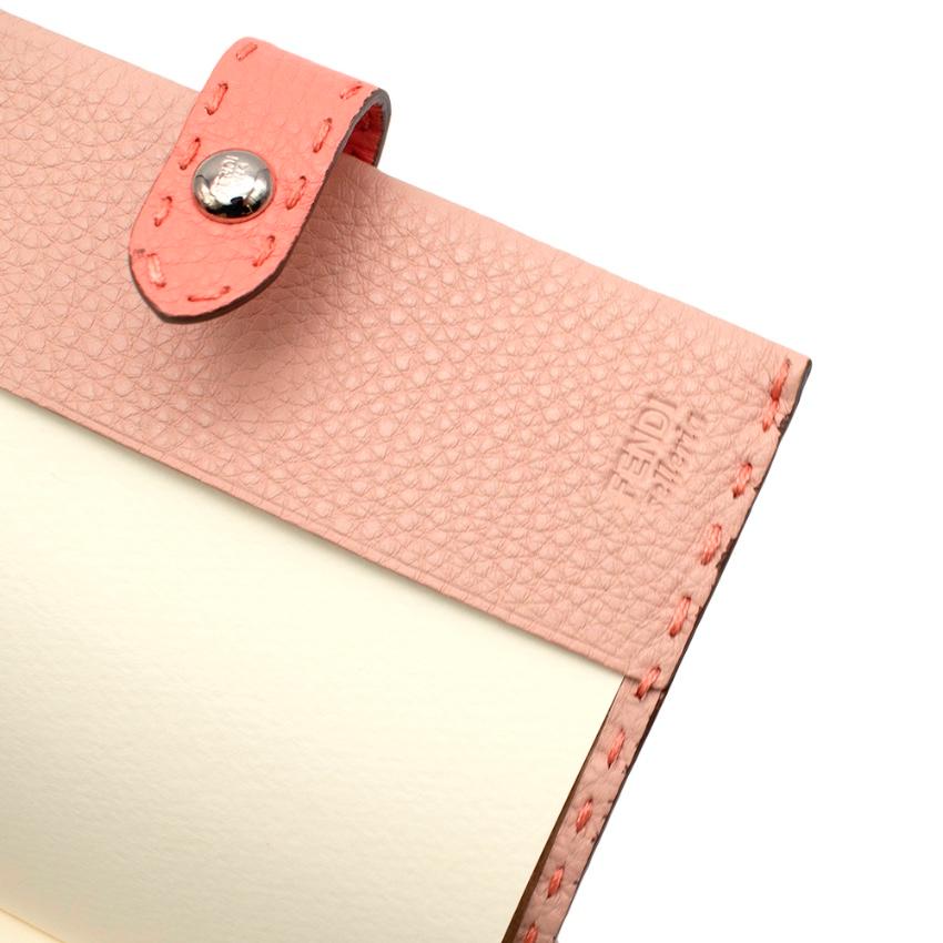 Women's or Men's Fendi Selleria Pink Grained Leather Diary with Stickers For Sale