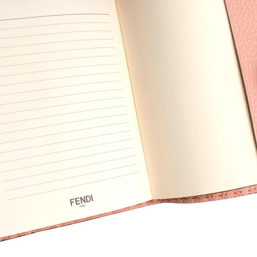 Fendi Selleria Pink Grained Leather Diary with Stickers For Sale 1