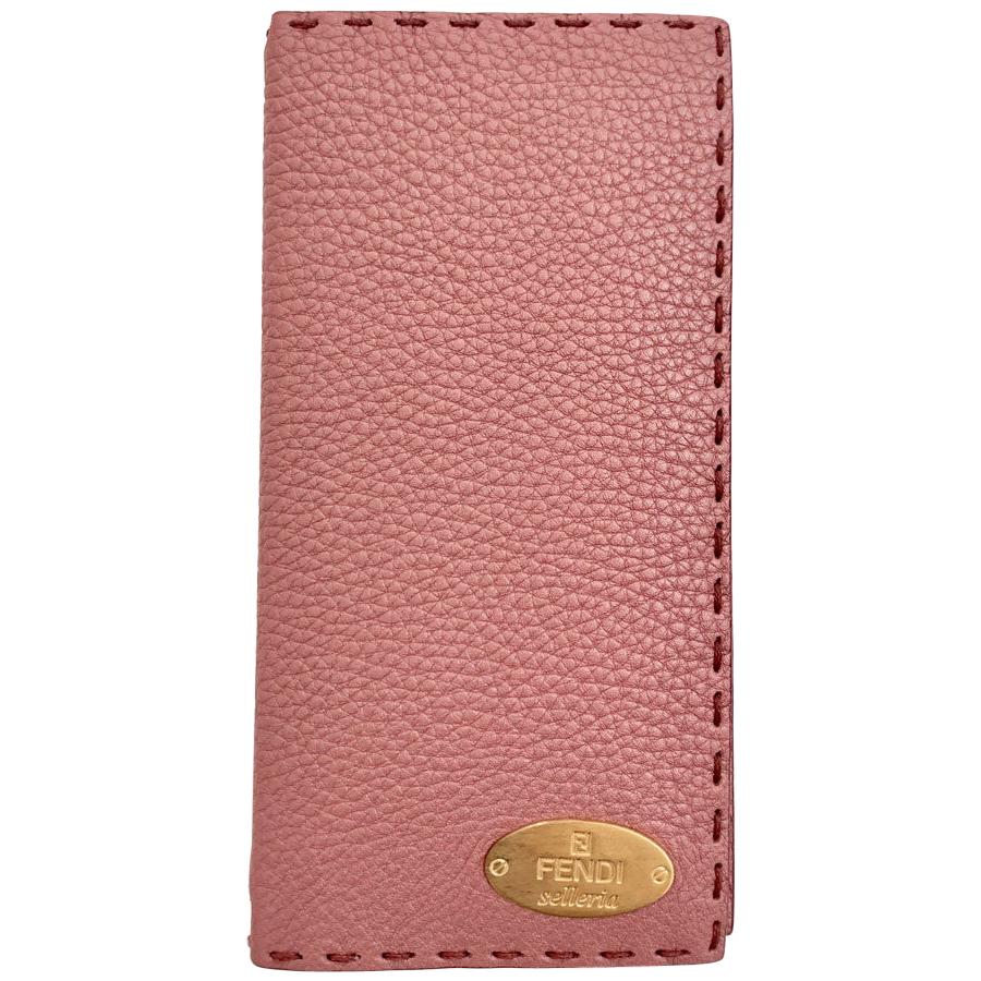 FENDI Selleria Pink Grained Leather Notebook