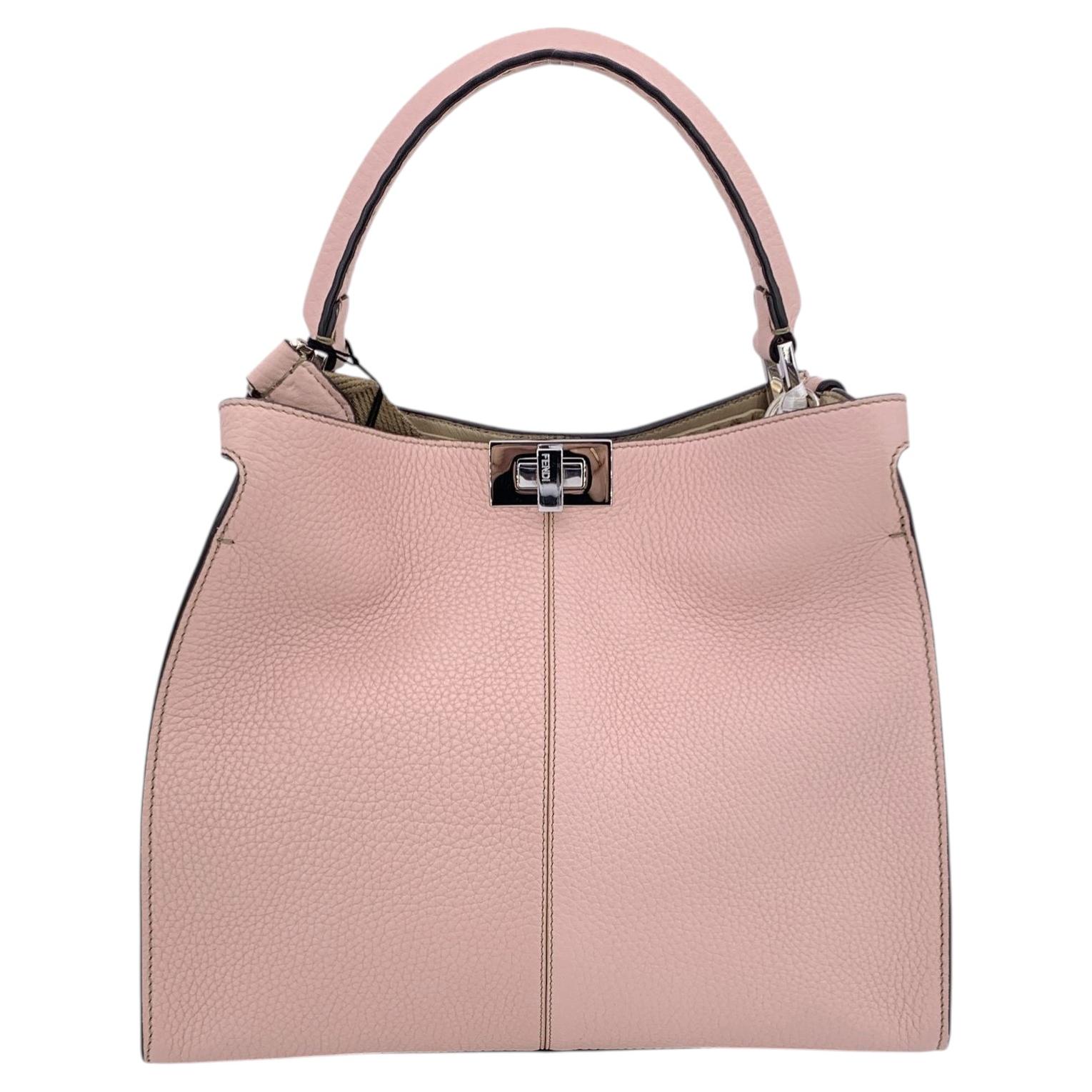Bolso Peekaboo X-Lite mediano de piel rosa de Fendi Selleria en venta