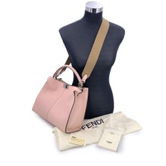 Fendi Selleria Pink Leather Peekaboo X-Lite Medium Top Handle Bag