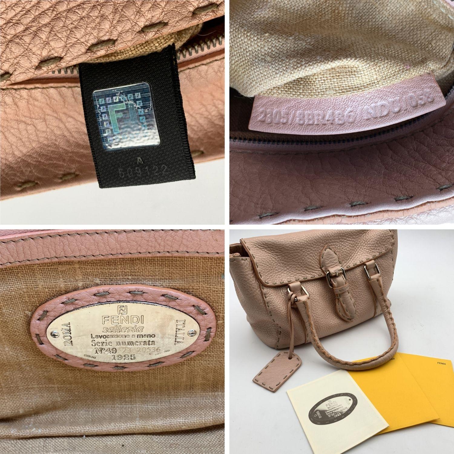 Fendi Selleria Pink Metallic Leather Mini Linda Satchel Handbag 2
