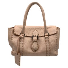 Fendi Selleria Pink Metallic Leather Mini Linda Satchel Handbag