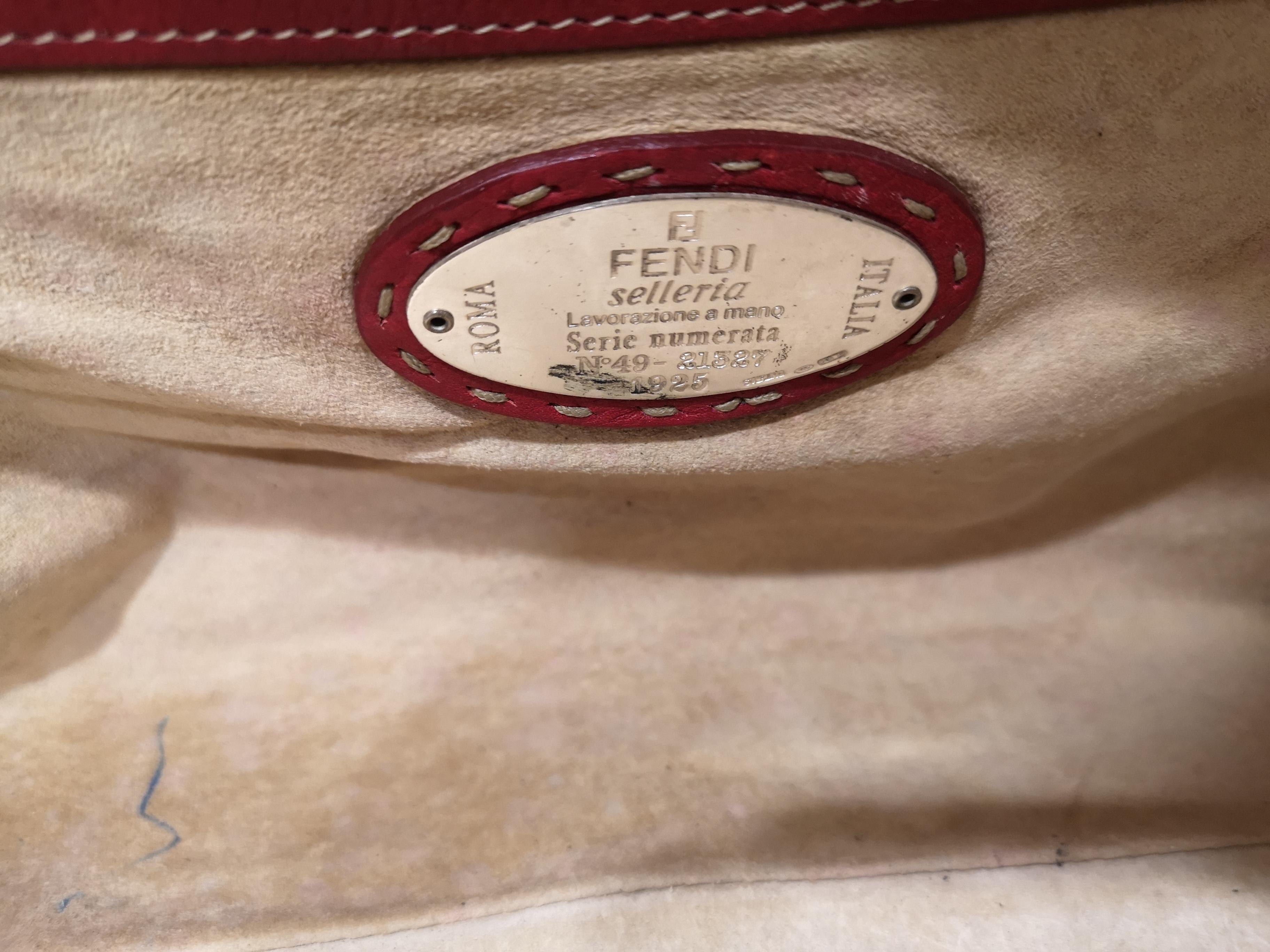 Fendi Selleria Red leather handbag 4